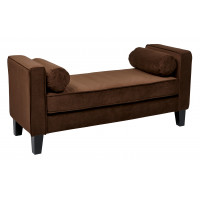 OSP Home Furnishings Curves Bench Chocolate Velvet CVS20-C12